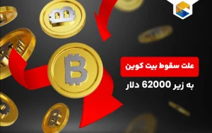 سقوط ناگهانی بیت کوین به زیر 62/000 دلار